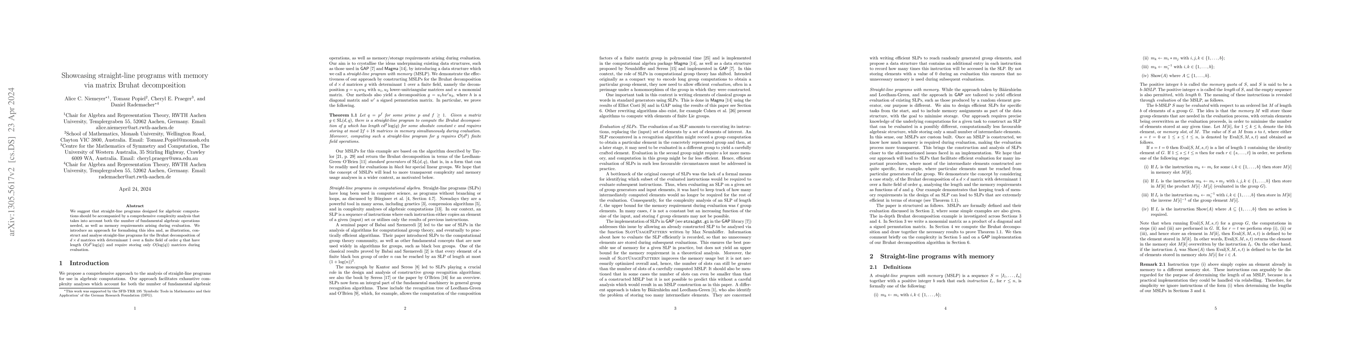 Thumbnail for Showcasing straight-line programs with memory via matrix Bruhat
  decomposition