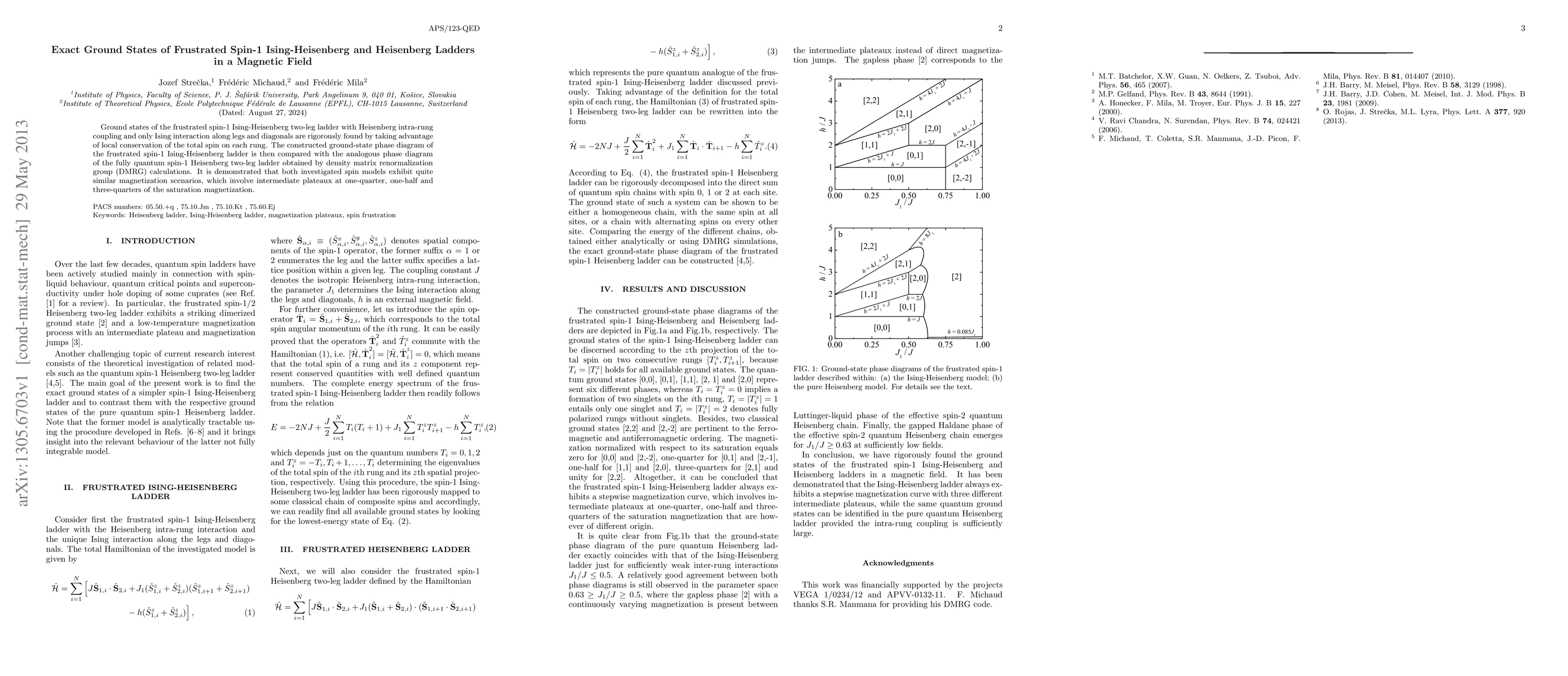 Thumbnail for Exact Ground States of Frustrated Spin-1 Ising-Heisenberg and Heisenberg
  Ladders in a Magnetic Field