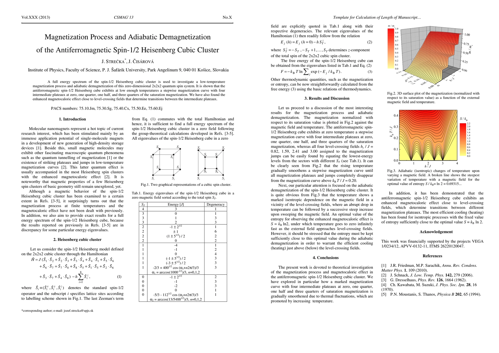 Thumbnail for Magnetization Process and Adiabatic Demagnetization of the
  Antiferromagnetic Spin-1/2 Heisenberg Cubic Cluster