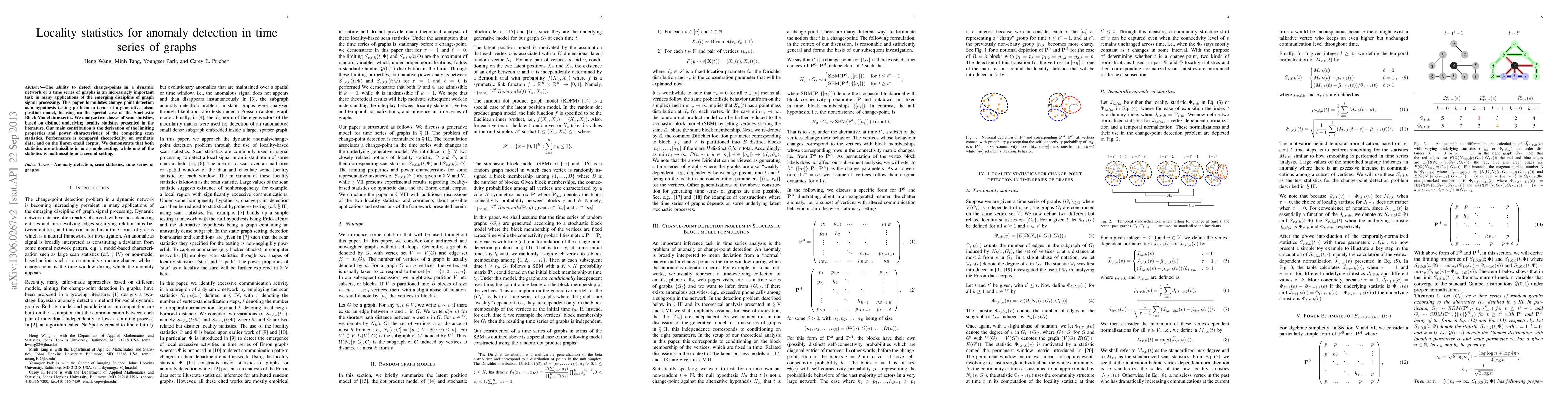 Thumbnail for Locality statistics for anomaly detection in time series of graphs