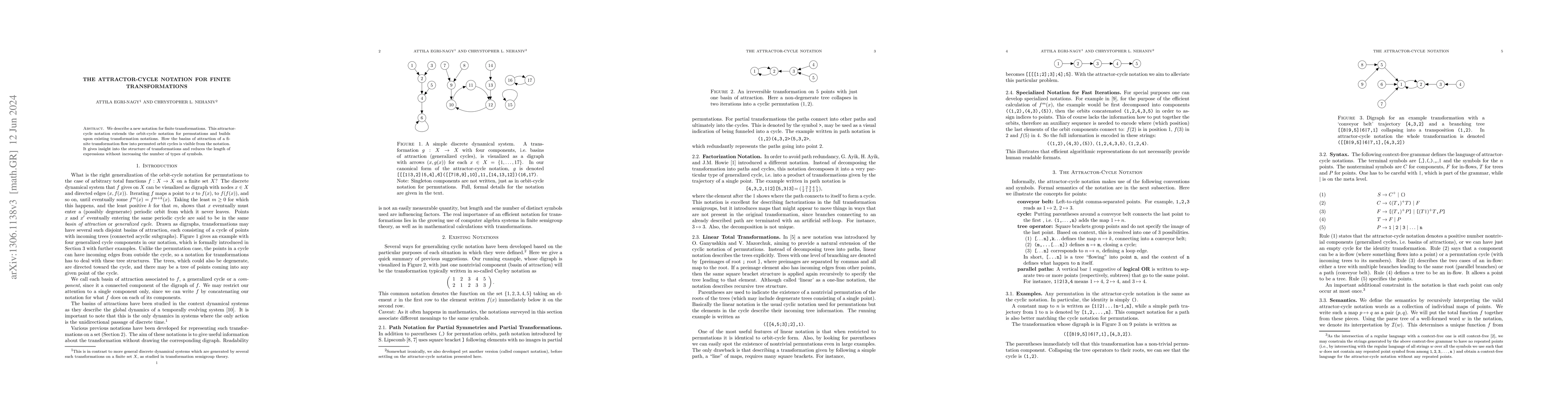 Thumbnail for The Attractor-Cycle Notation for Finite Transformations