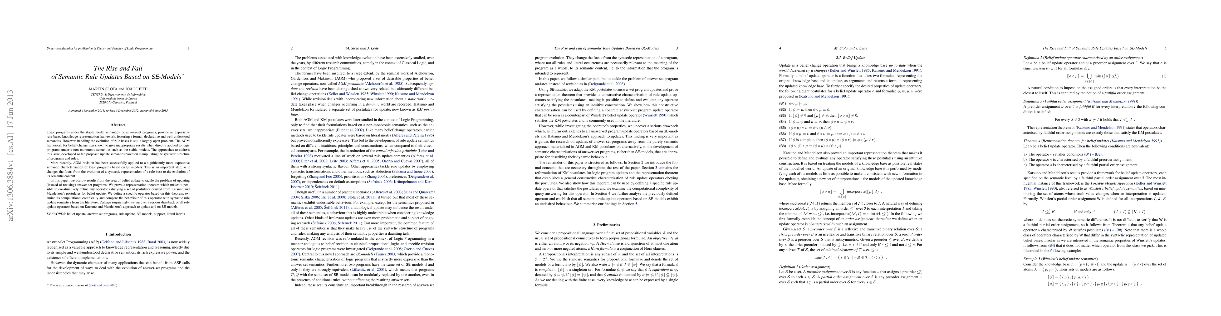 Thumbnail for The Rise and Fall of Semantic Rule Updates Based on SE-Models