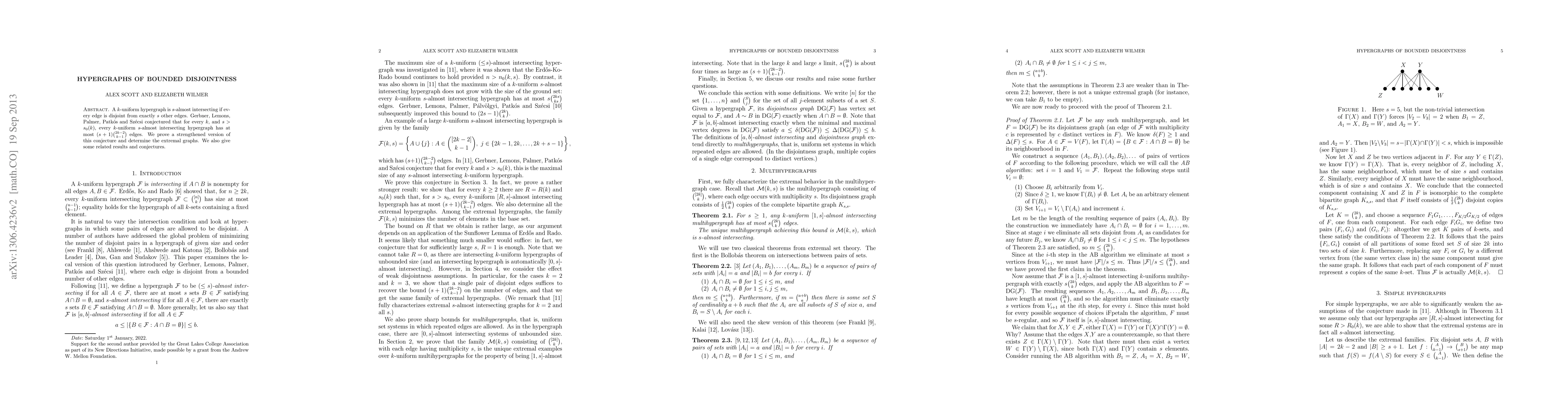 Thumbnail for Hypergraphs of bounded disjointness