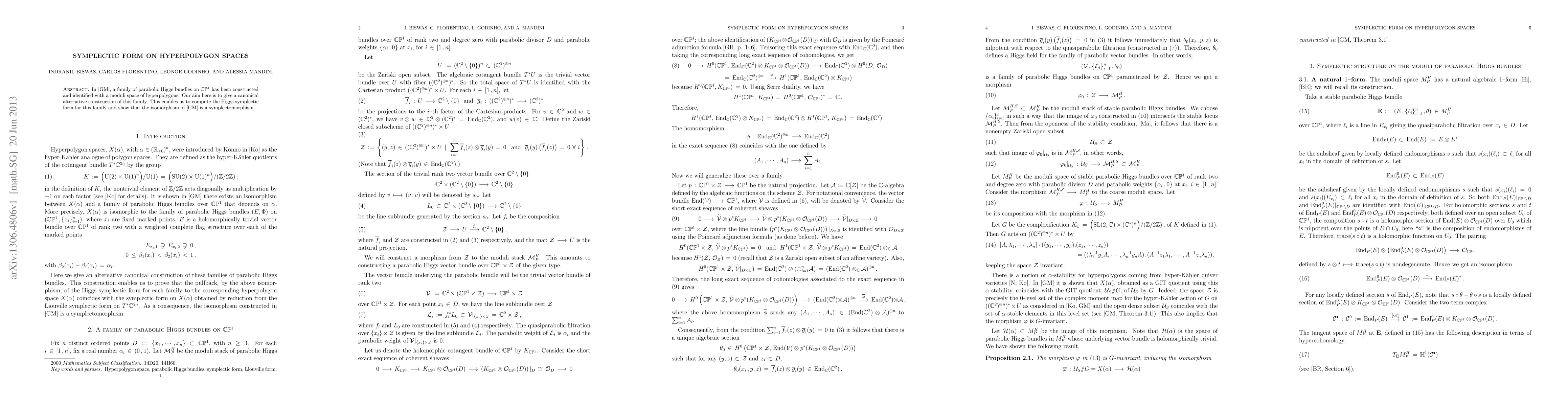 Thumbnail for Symplectic form on hyperpolygon spaces