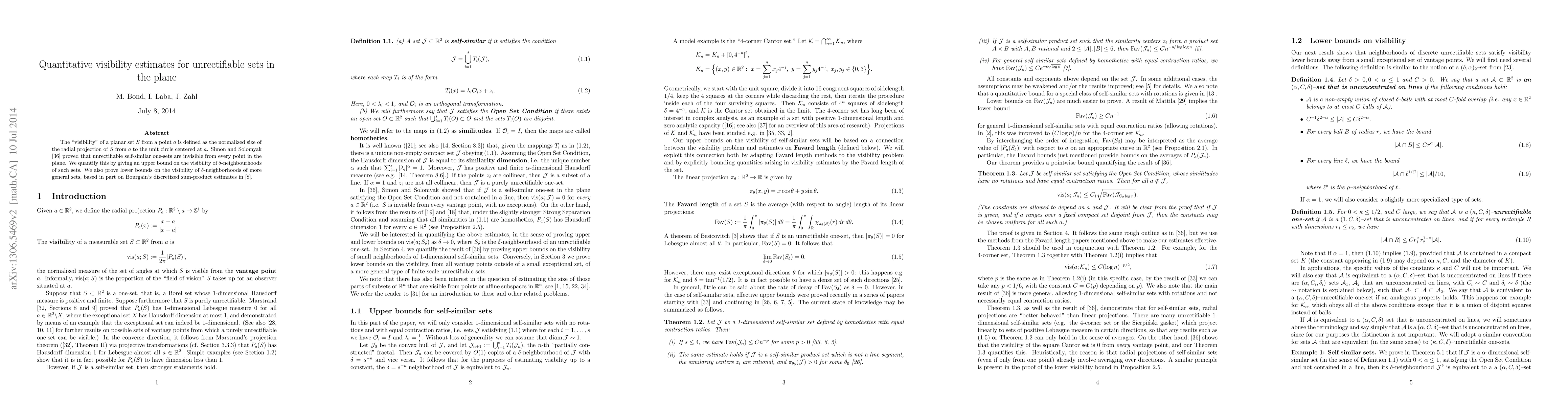 Thumbnail for Quantitative visibility estimates for unrectifiable sets in the plane
