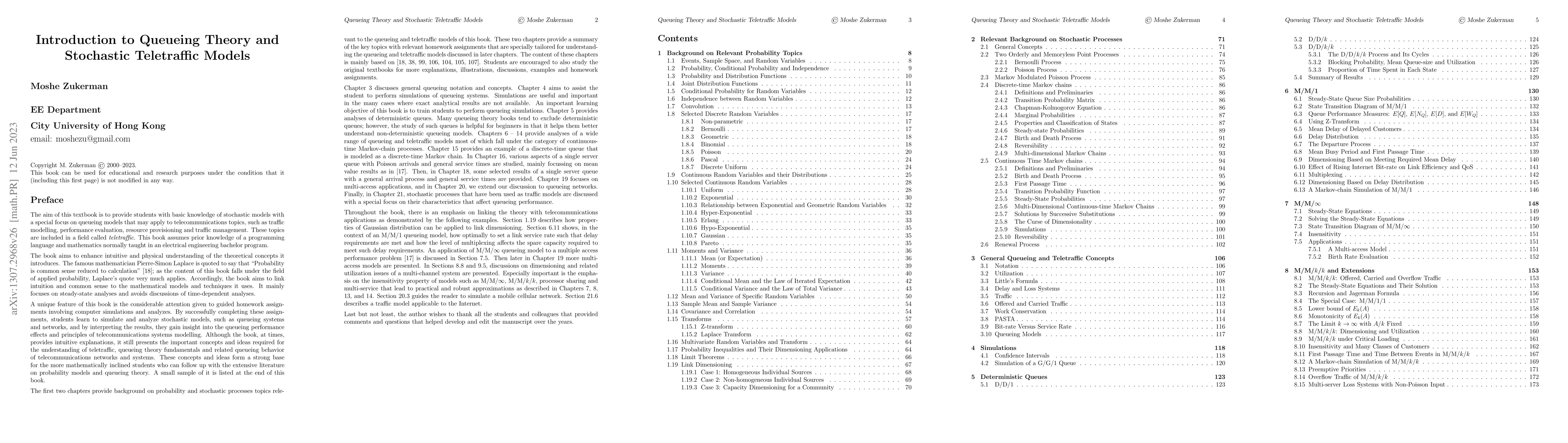 Thumbnail for Introduction to Queueing Theory and Stochastic Teletraffic Models