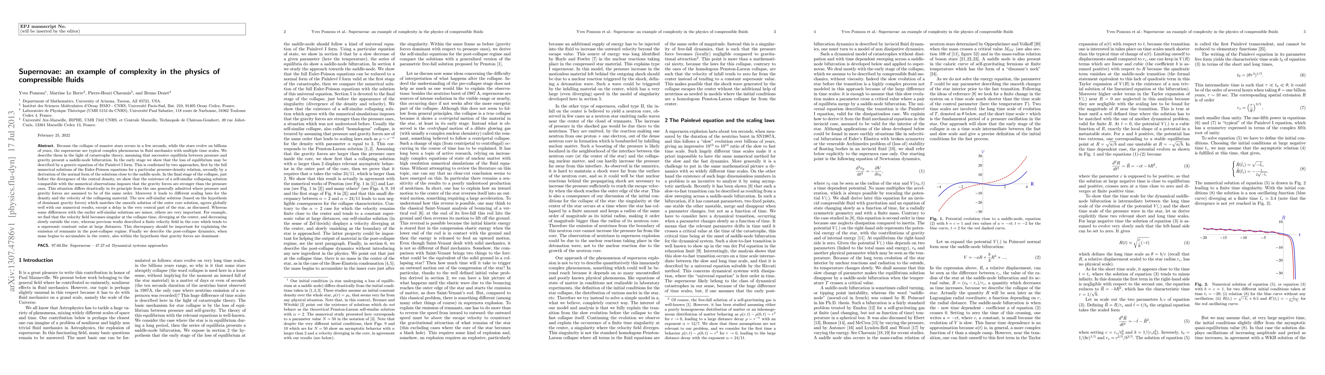 Thumbnail for Supernovae: an example of complexity in the physics of compressible
  fluids
