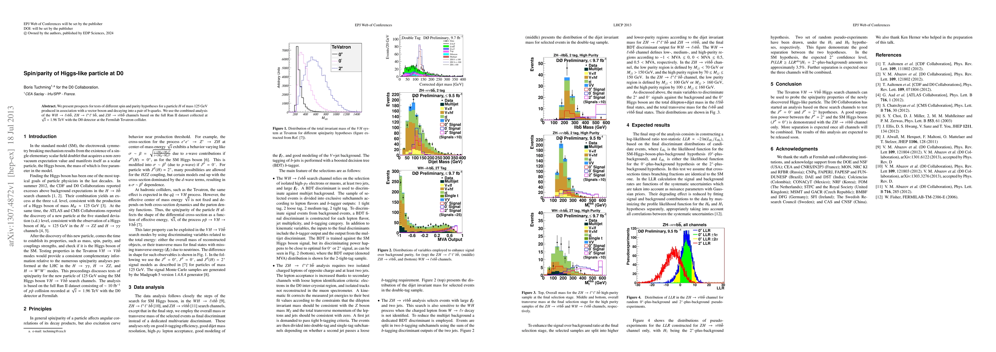 Thumbnail for Spin/parity of Higgs-like particle at D0