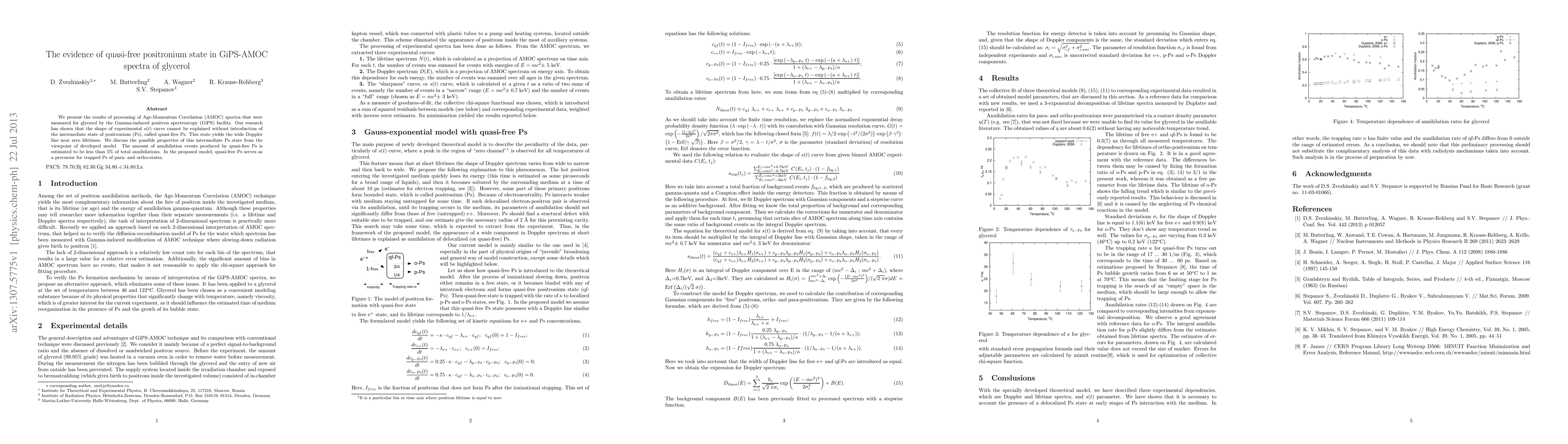 Thumbnail for The evidence of quasi-free positronium state in GiPS-AMOC spectra of
  glycerol