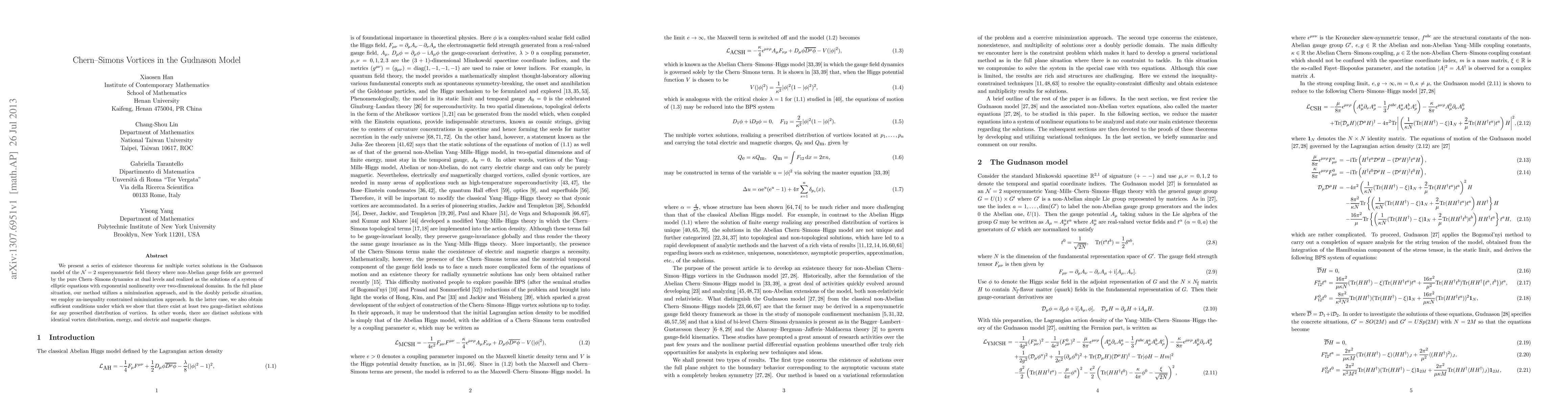 Thumbnail for Chern--Simons Vortices in the Gudnason Model