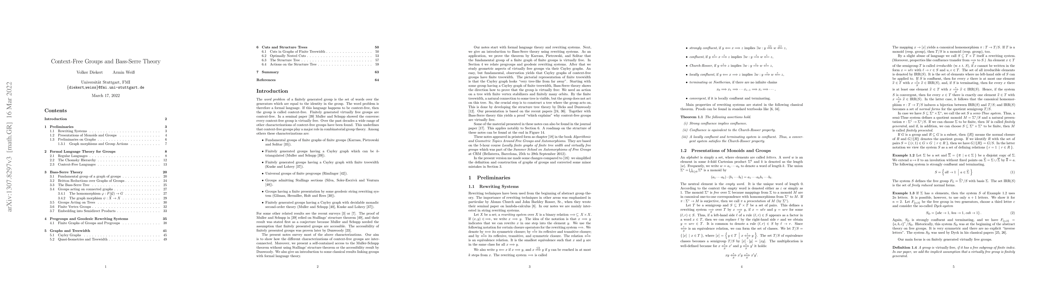 Thumbnail for Context-Free Groups and Bass-Serre Theory