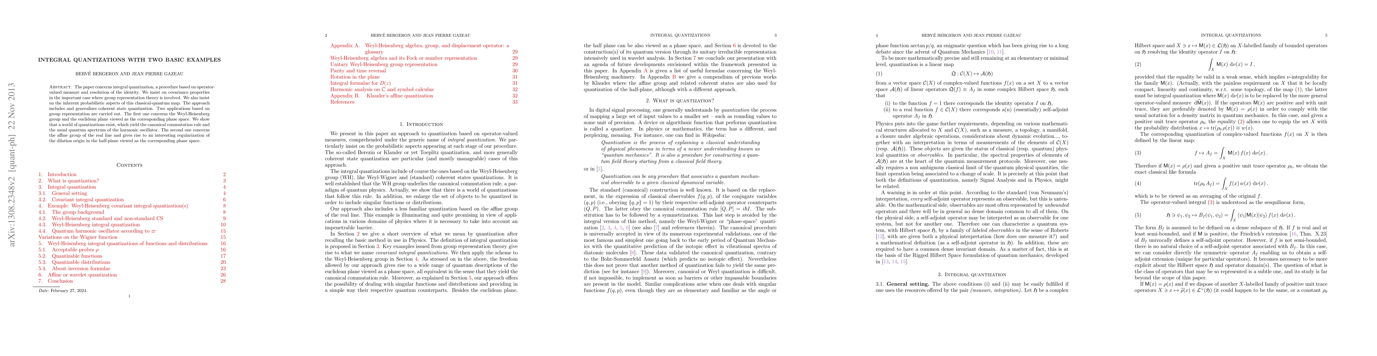 Thumbnail for Integral quantizations with two basic examples
