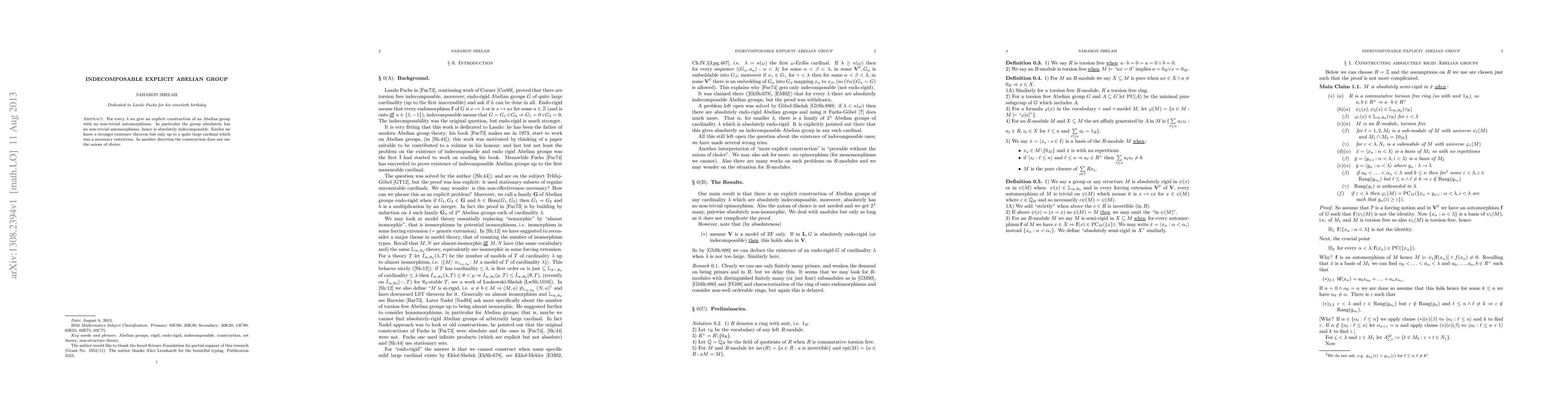Thumbnail for Indecomposable explicit abelian group