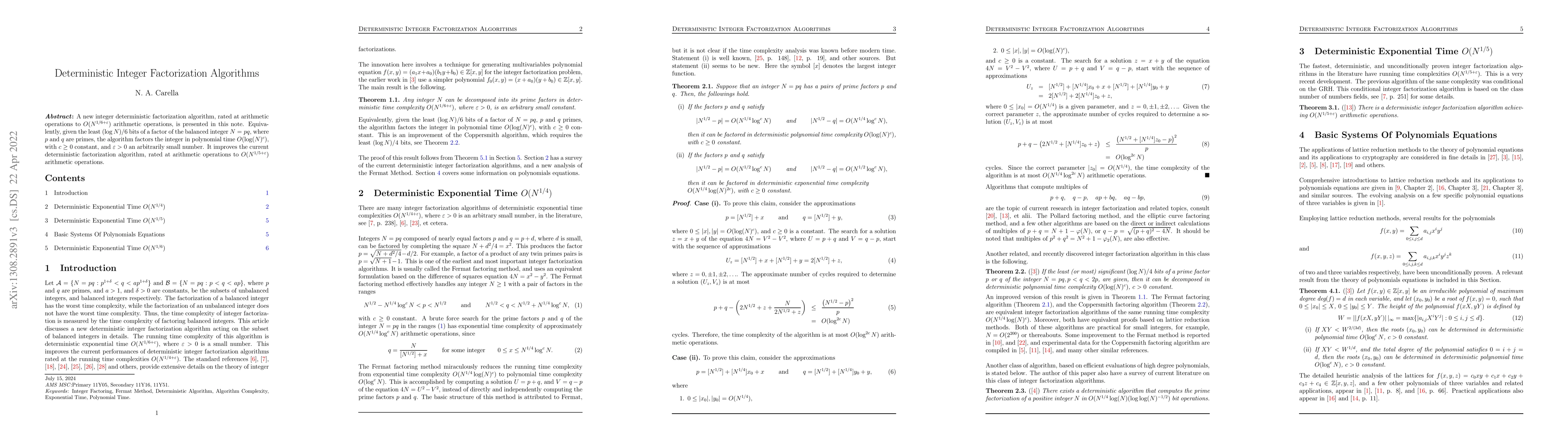 Thumbnail for Deterministic Integer Factorization Algorithms