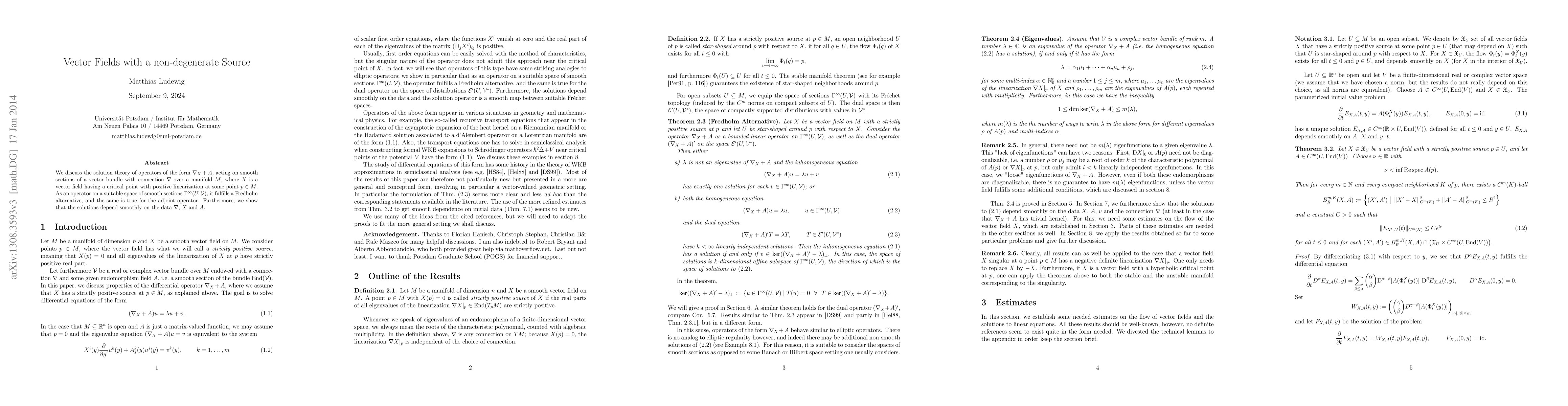 Thumbnail for Vector Fields with a non-degenerate Source