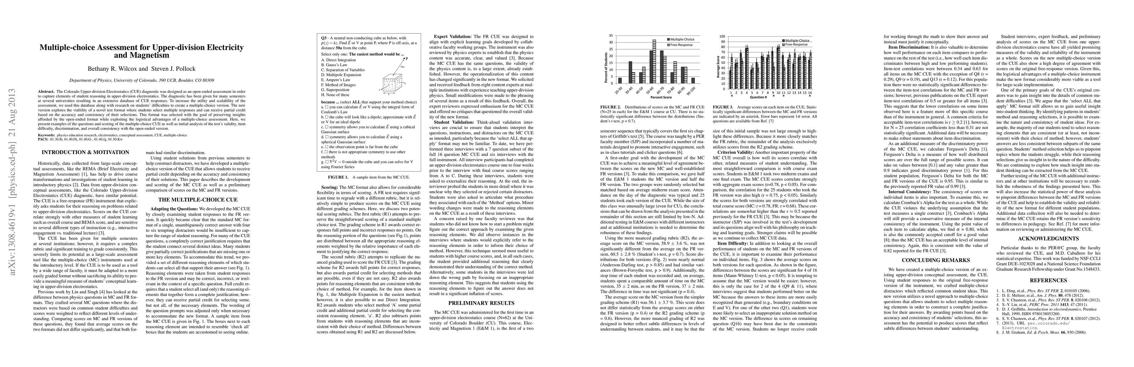 Thumbnail for Multiple-choice Assessment for Upper-division Electricity and Magnetism