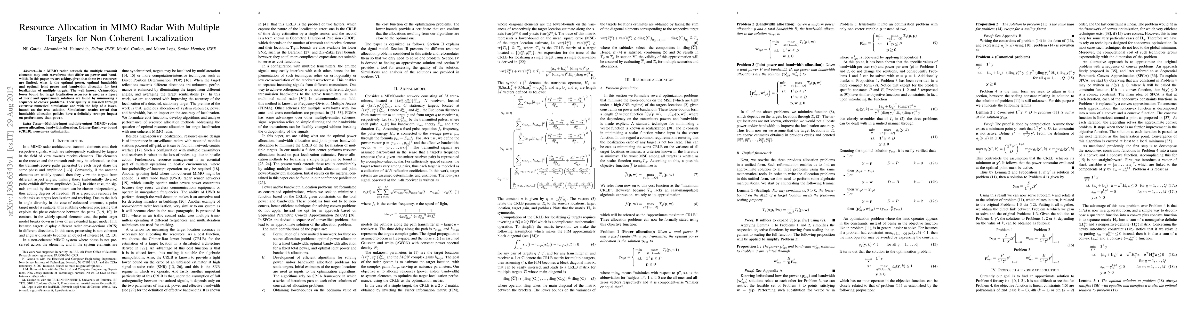 Thumbnail for Resource Allocation in MIMO Radar With Multiple Targets for Non-Coherent
  Localization