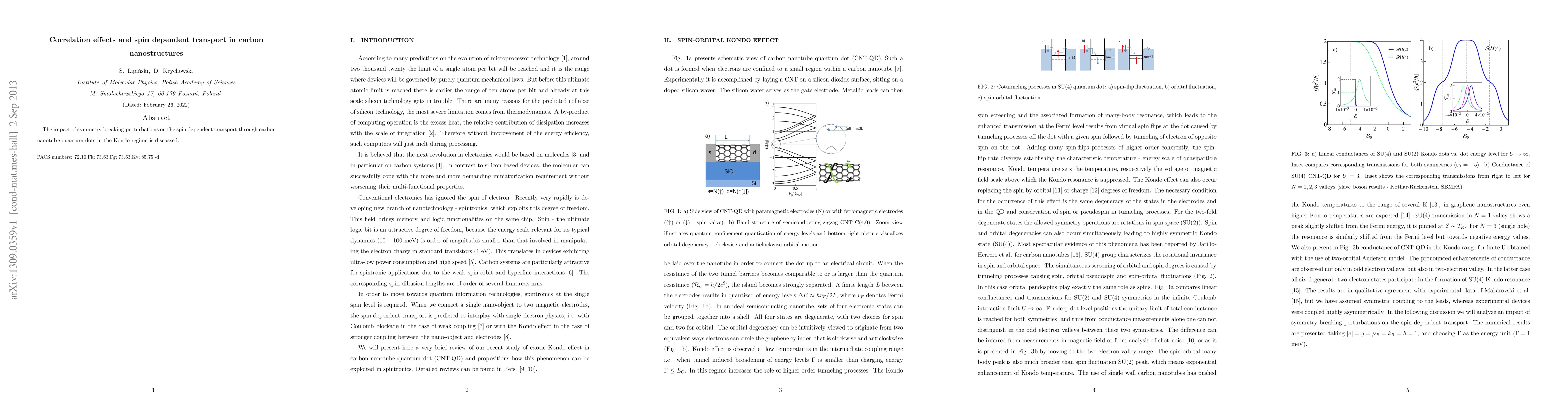 Thumbnail for Correlation effects and spin dependent transport in carbon
  nanostructures