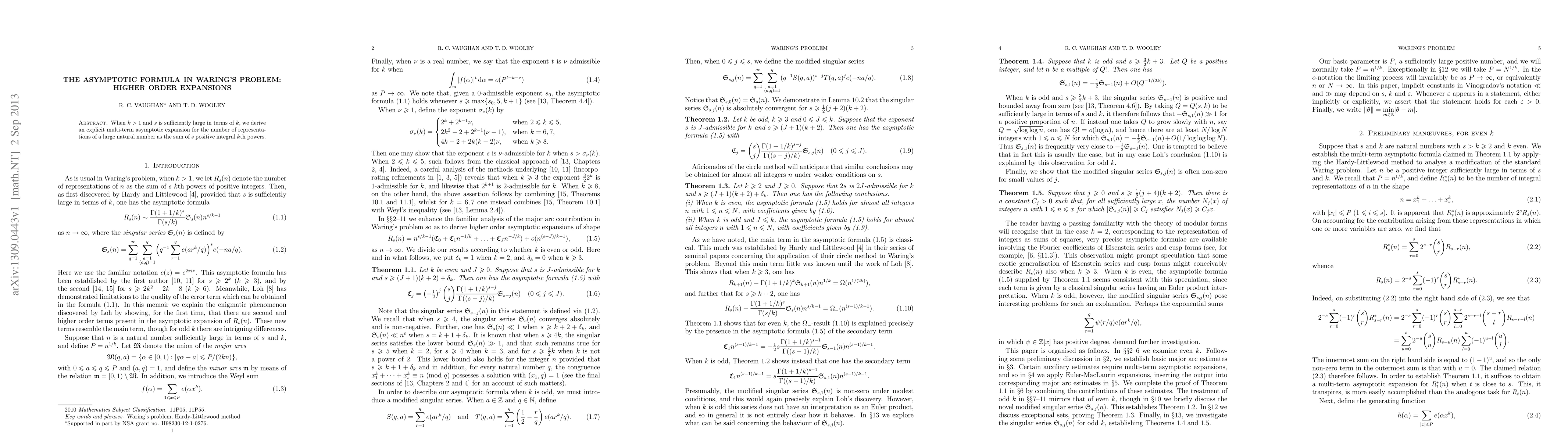 Thumbnail for The asymptotic formula in Waring's problem: higher order expansions