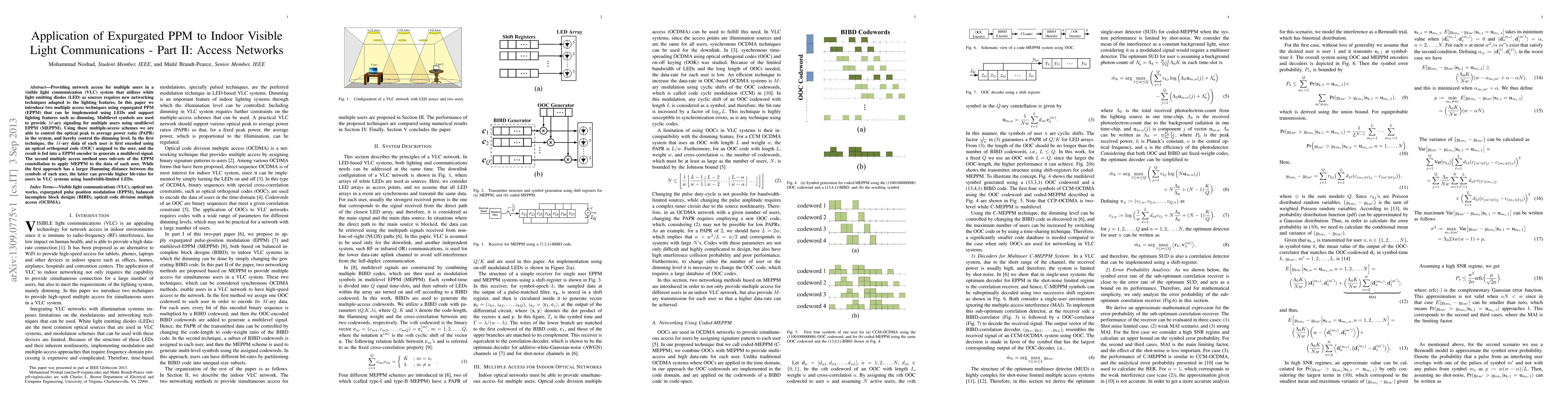 Thumbnail for Application of Expurgated PPM to Indoor Visible Light Communications -
  Part II: Access Networks