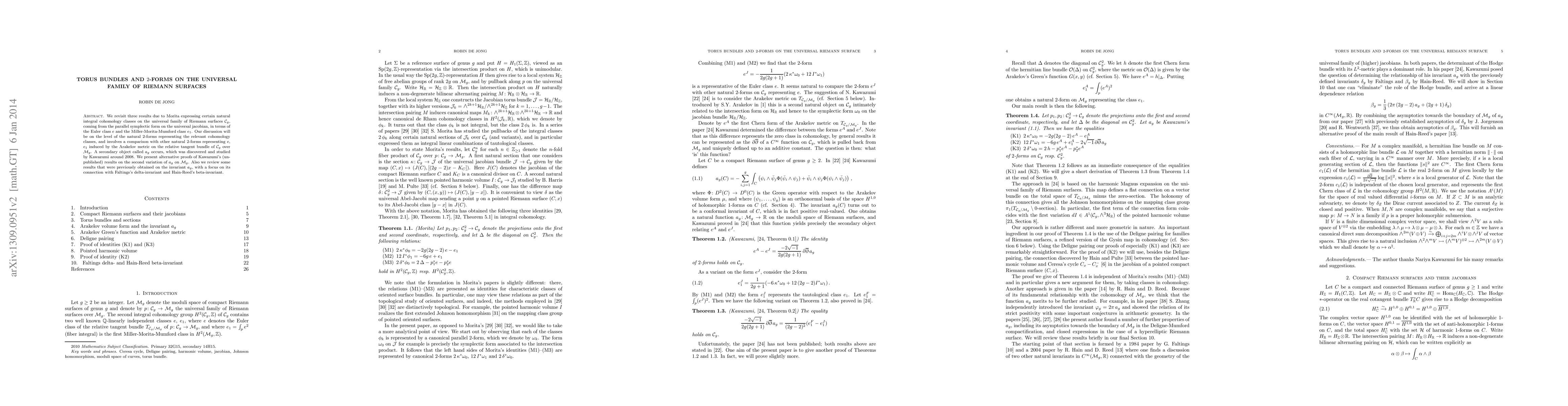 Thumbnail for Torus bundles and 2-forms on the universal family of Riemann surfaces