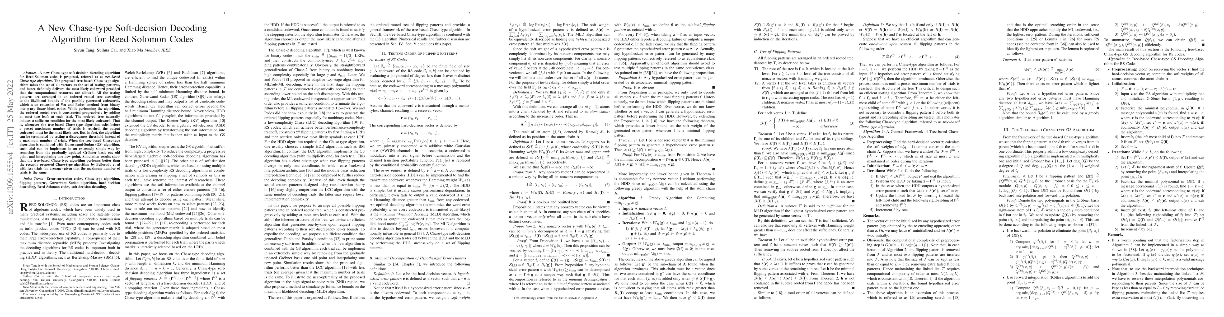 Thumbnail for A New Chase-type Soft-decision Decoding Algorithm for Reed-Solomon Codes