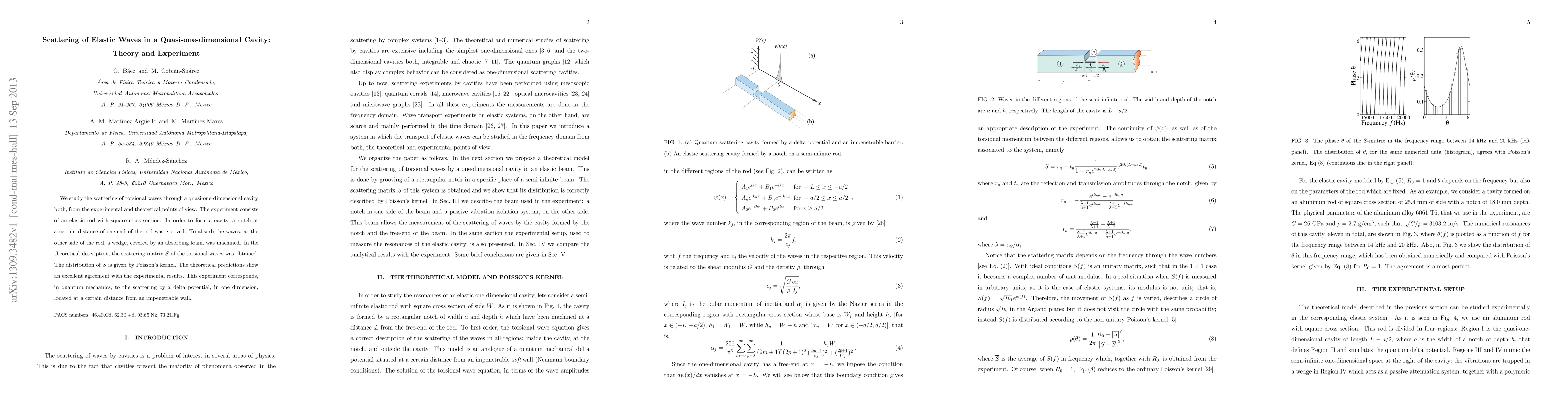 Thumbnail for Scattering of Elastic Waves in a Quasi-one-dimensional Cavity: Theory
  and Experiment