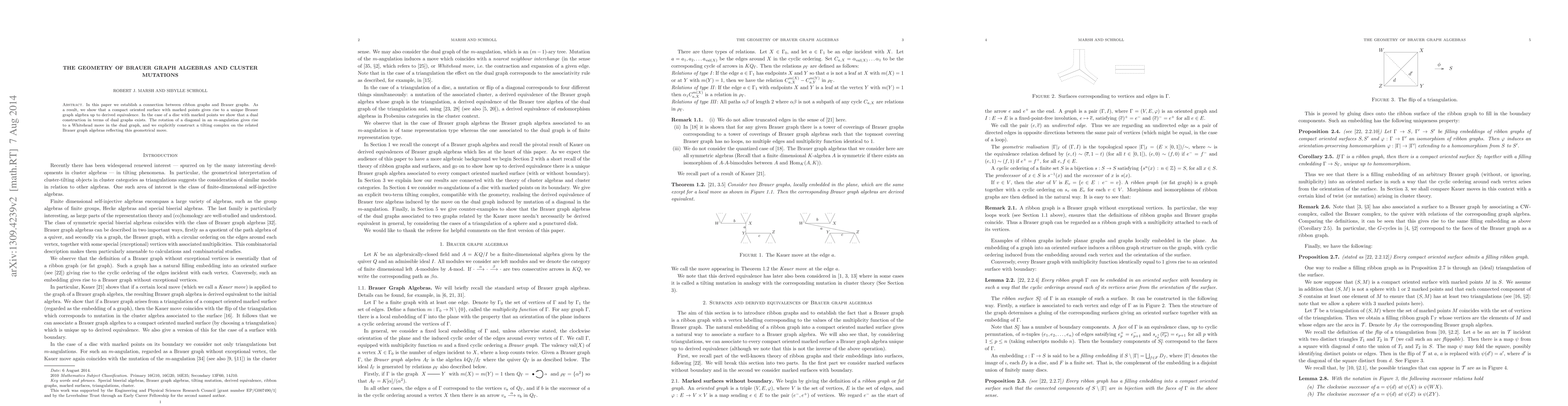 Thumbnail for The geometry of Brauer graph algebras and cluster mutations