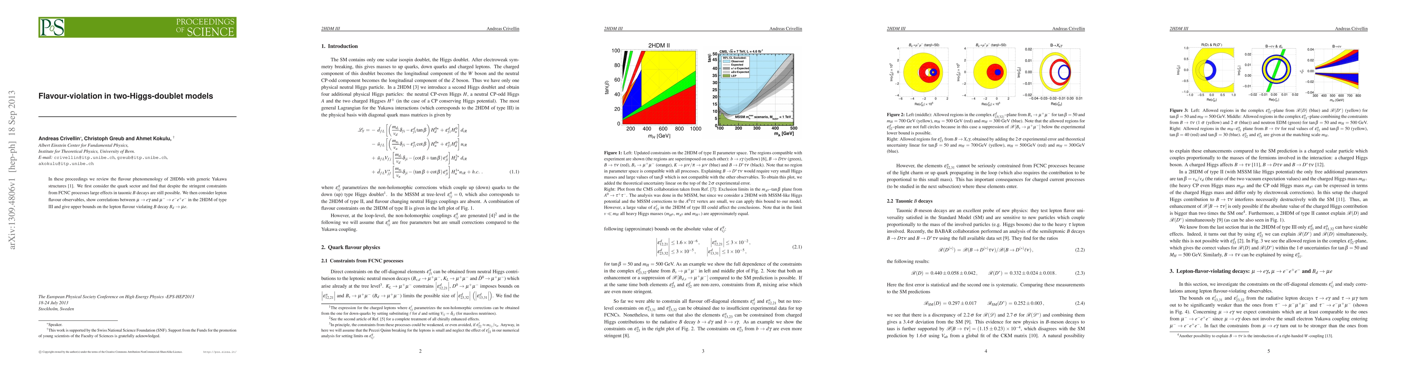 Thumbnail for Flavour-violation in two-Higgs-doublet models