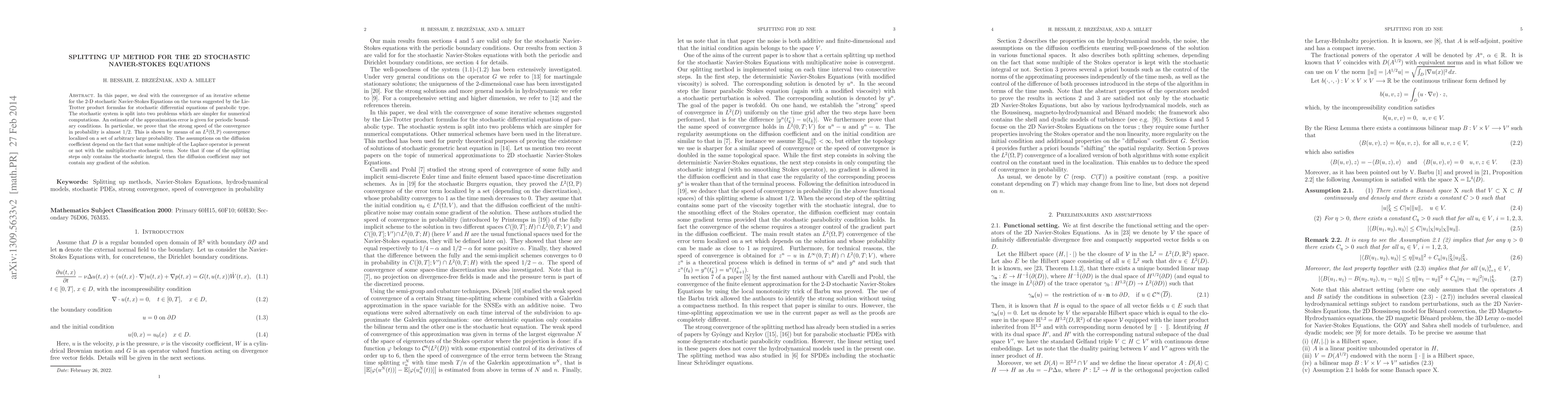 Thumbnail for Splitting up method for the 2D stochastic Navier-Stokes equations