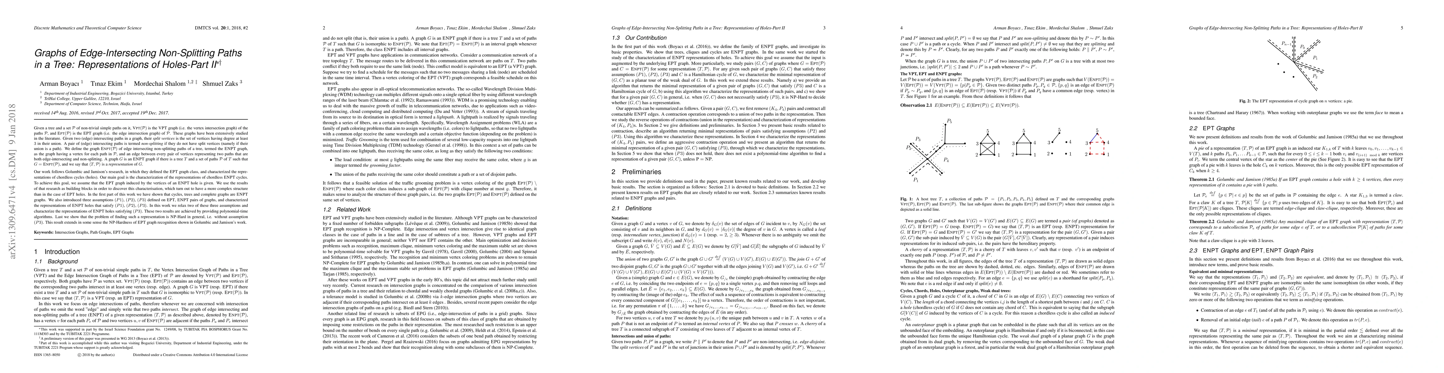 Thumbnail for Graphs of Edge-Intersecting Non-Splitting Paths in a Tree:
  Representations of Holes-Part II