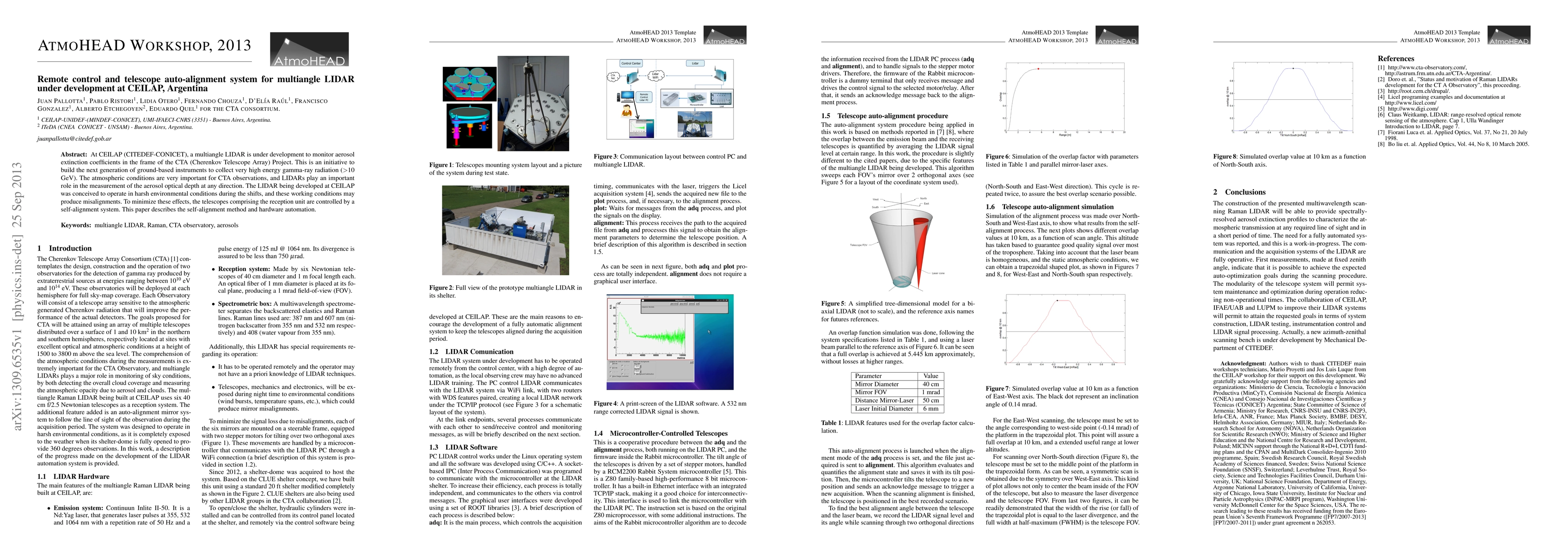 Thumbnail for Remote control and telescope auto-alignment system for multiangle LIDAR
  under development at CEILAP, Argentina