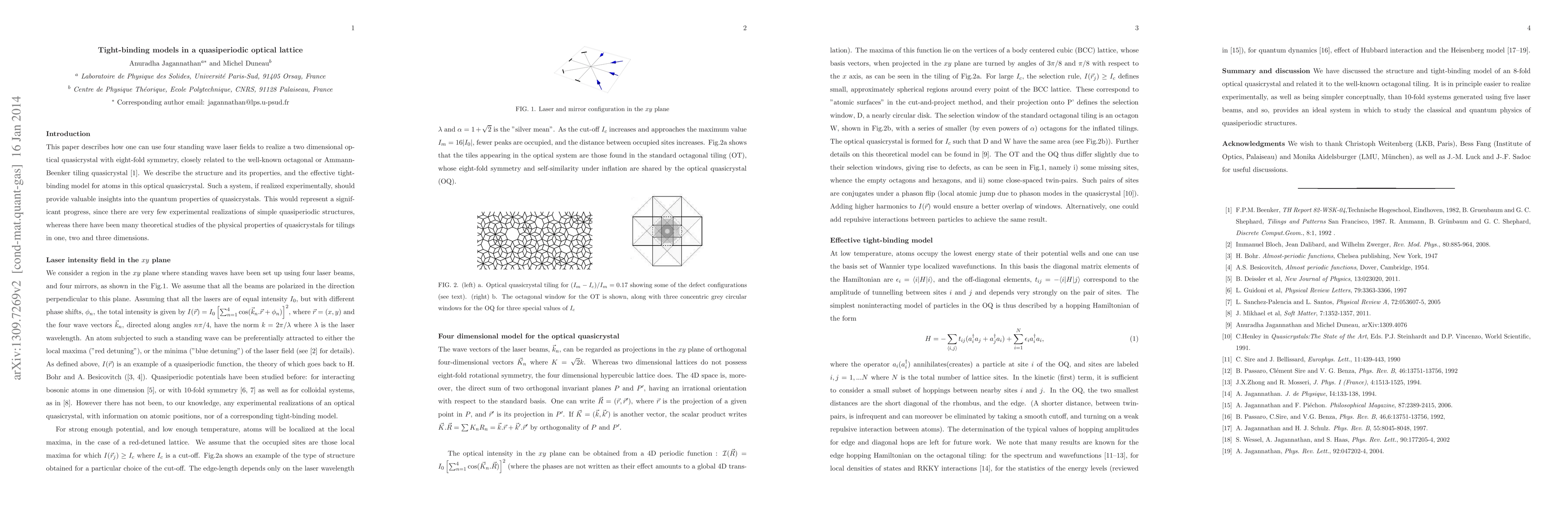Thumbnail for Tight-binding models in a quasiperiodic optical lattice