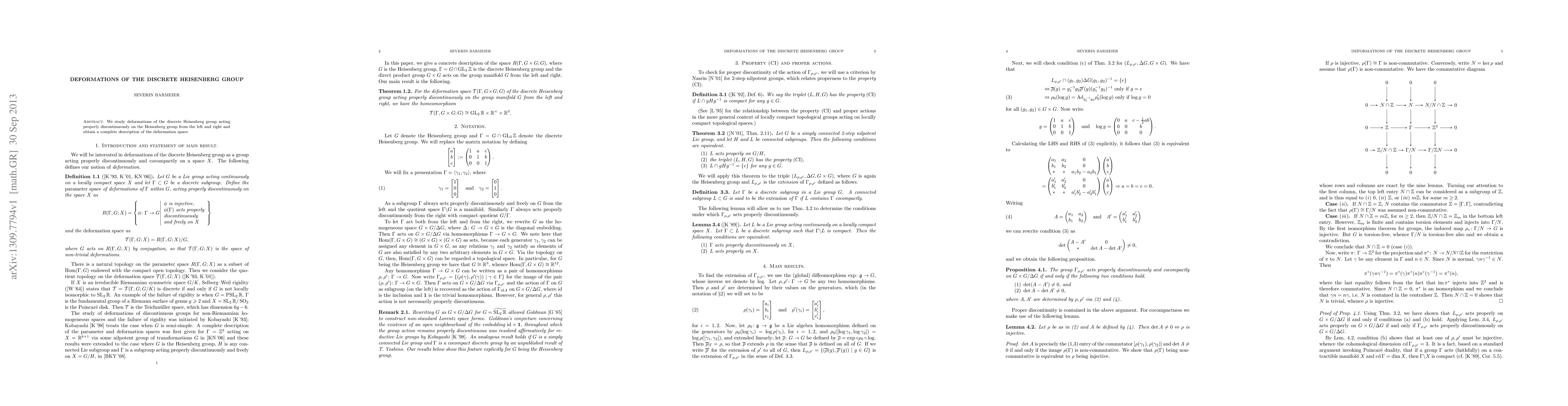 Thumbnail for Deformations of the discrete Heisenberg group