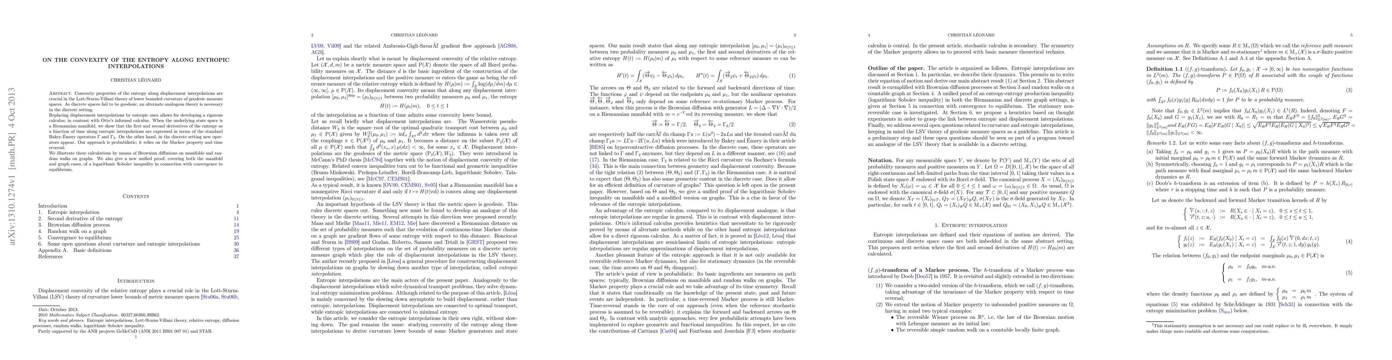 Thumbnail for On the convexity of the entropy along entropic interpolations