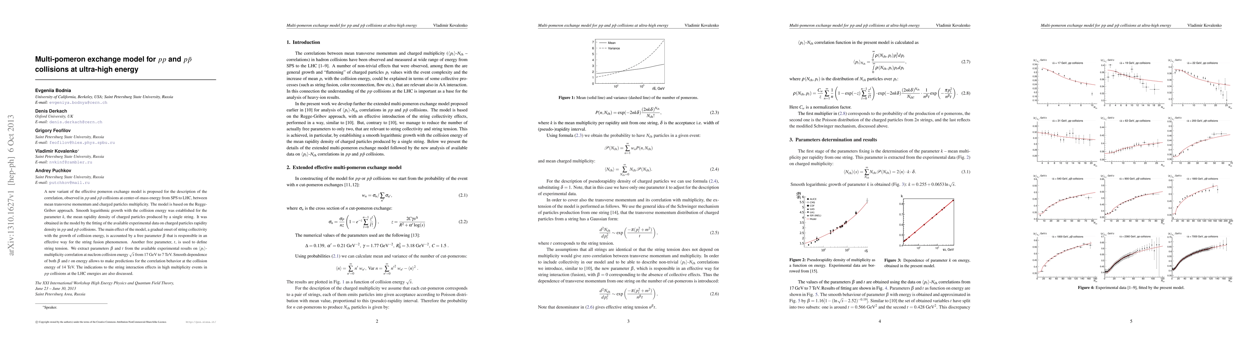 Thumbnail for Multi-pomeron exchange model for $pp$ and $p\bar{p}$ collisions at
  ultra-high energy