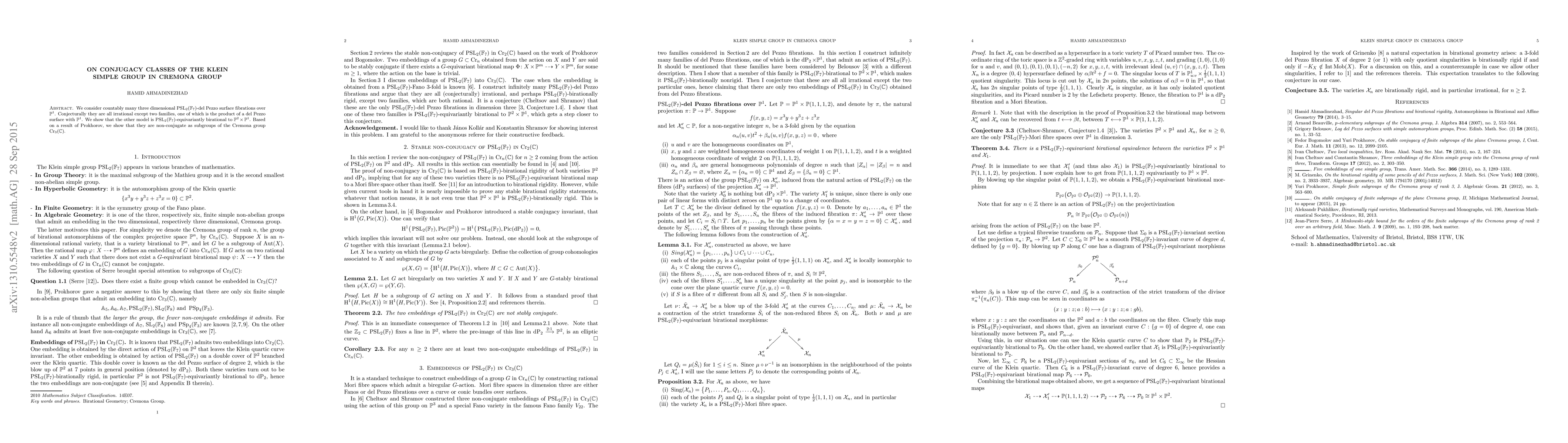 Thumbnail for On conjugacy classes of the Klein simple group in Cremona group