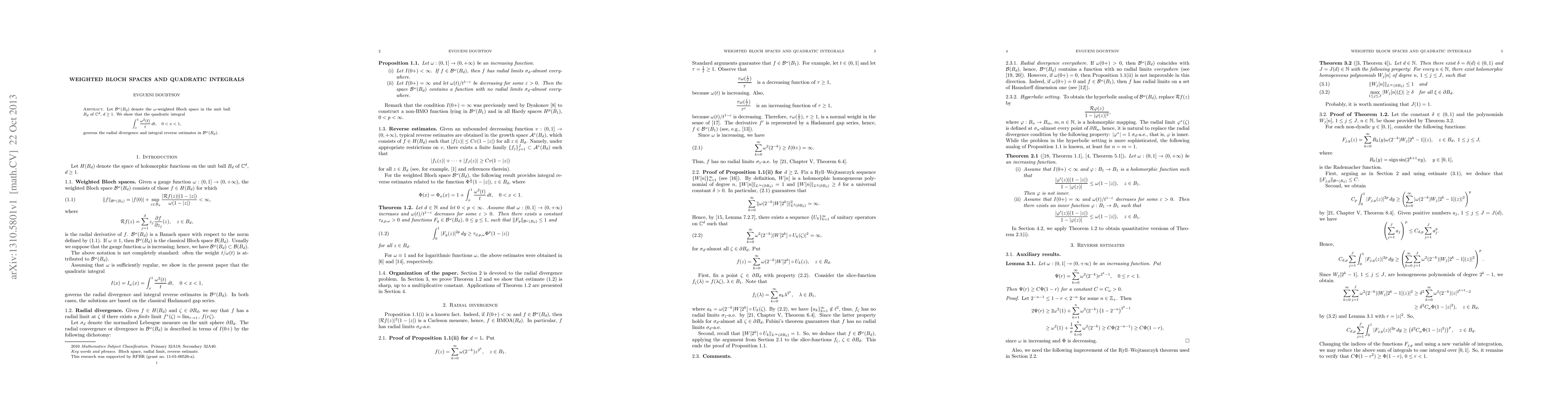 Thumbnail for Weighted Bloch spaces and quadratic integrals