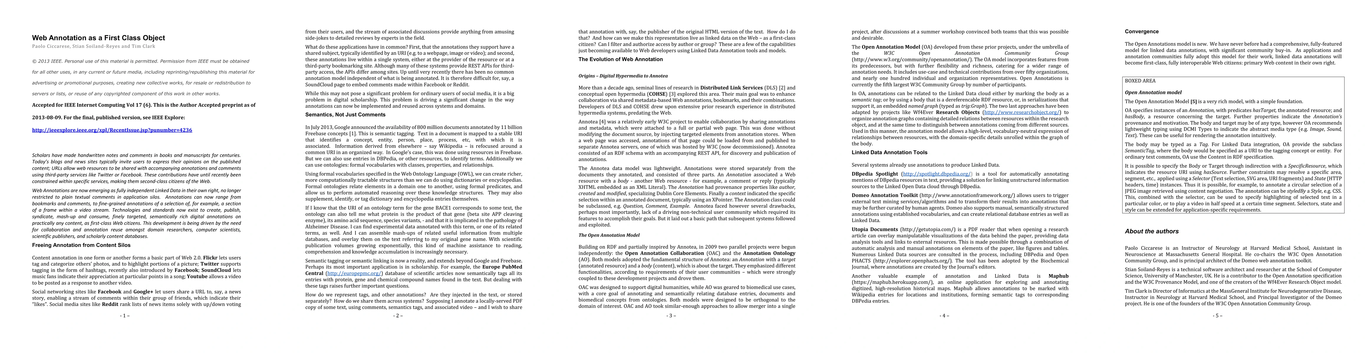 Thumbnail for Web Annotation as a First Class Object