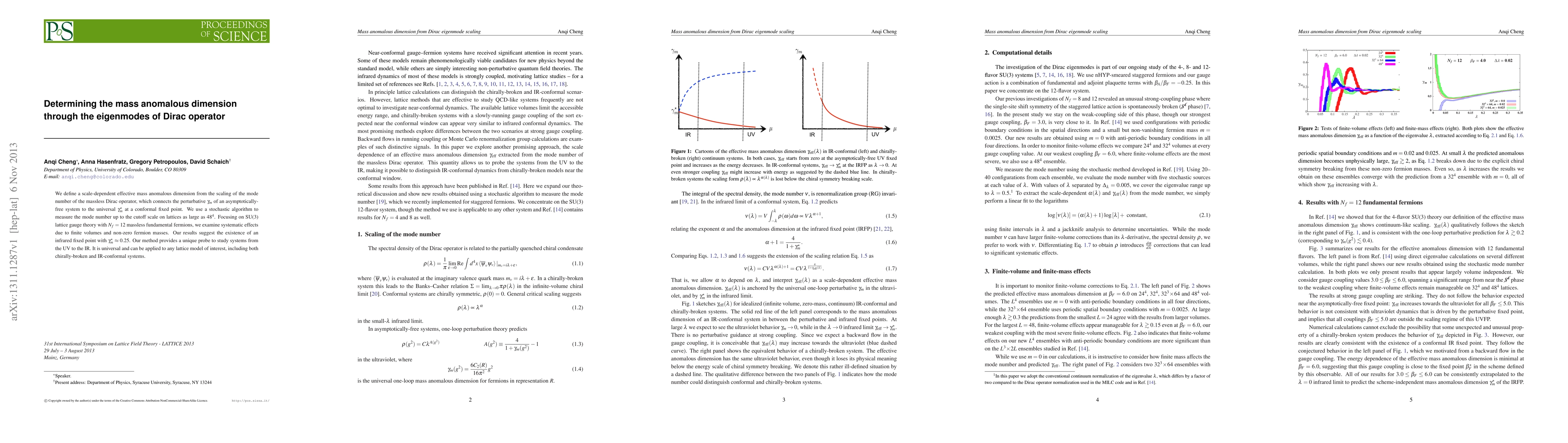 Thumbnail for Determining the mass anomalous dimension through the eigenmodes of Dirac
  operator