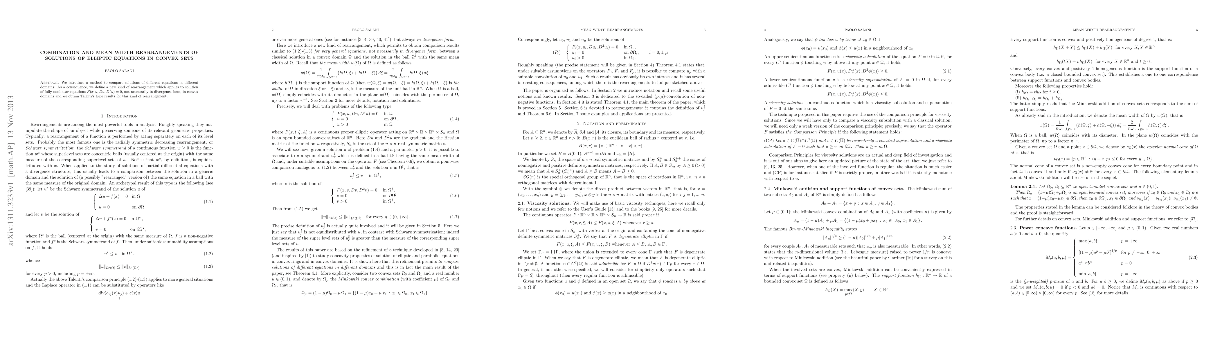 Thumbnail for Combination and mean width rearrangements of solutions of elliptic
  equations in convex sets