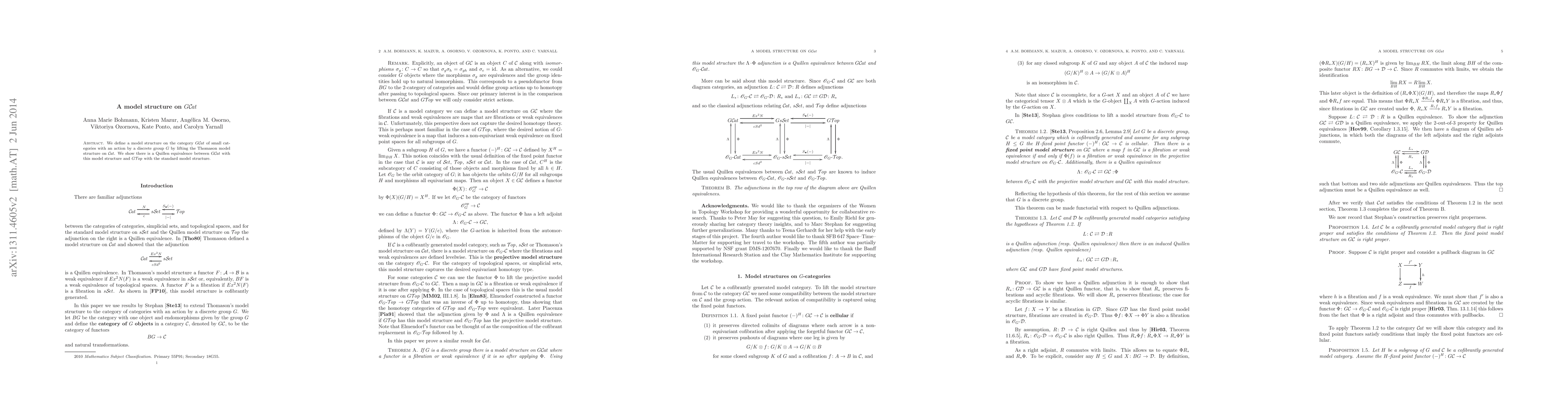 Thumbnail for A model structure on GCat