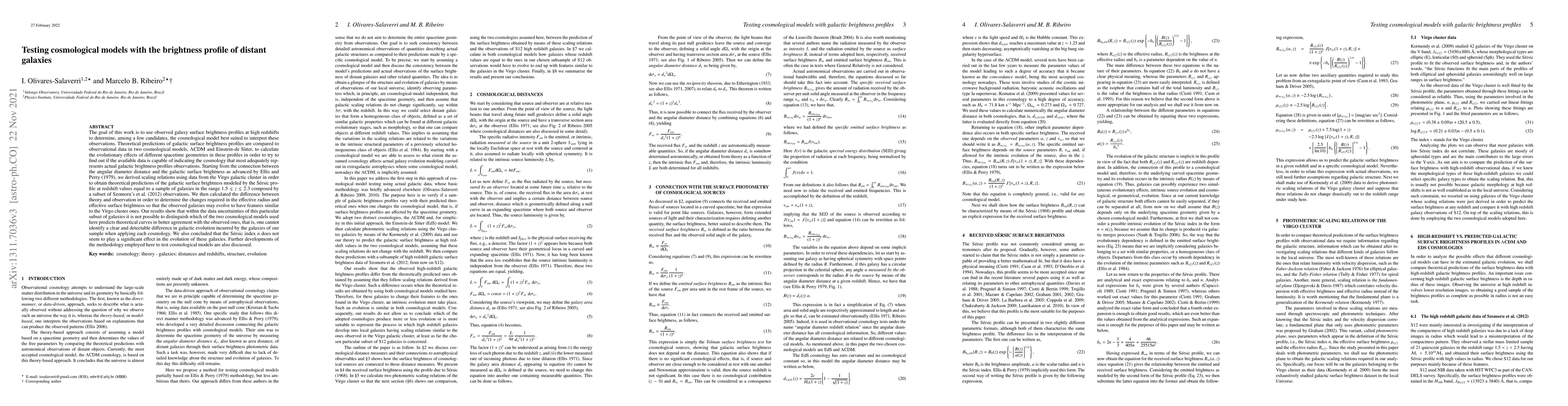 Thumbnail for Testing cosmological models with the brightness profile of distant
  galaxies