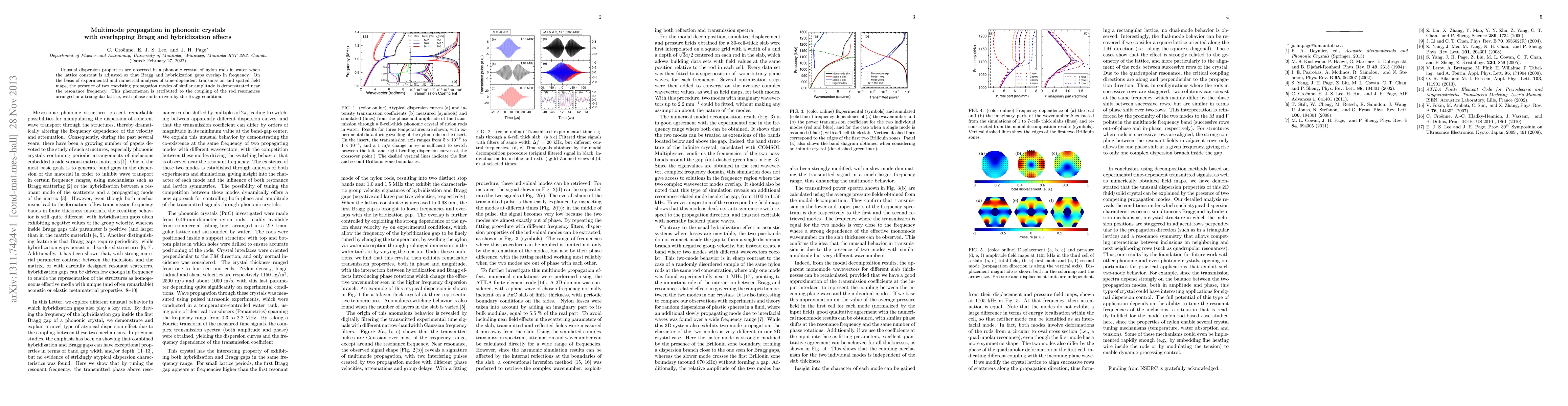 Thumbnail for Multimode propagation in phononic crystals with overlapping Bragg and
  hybridization effects