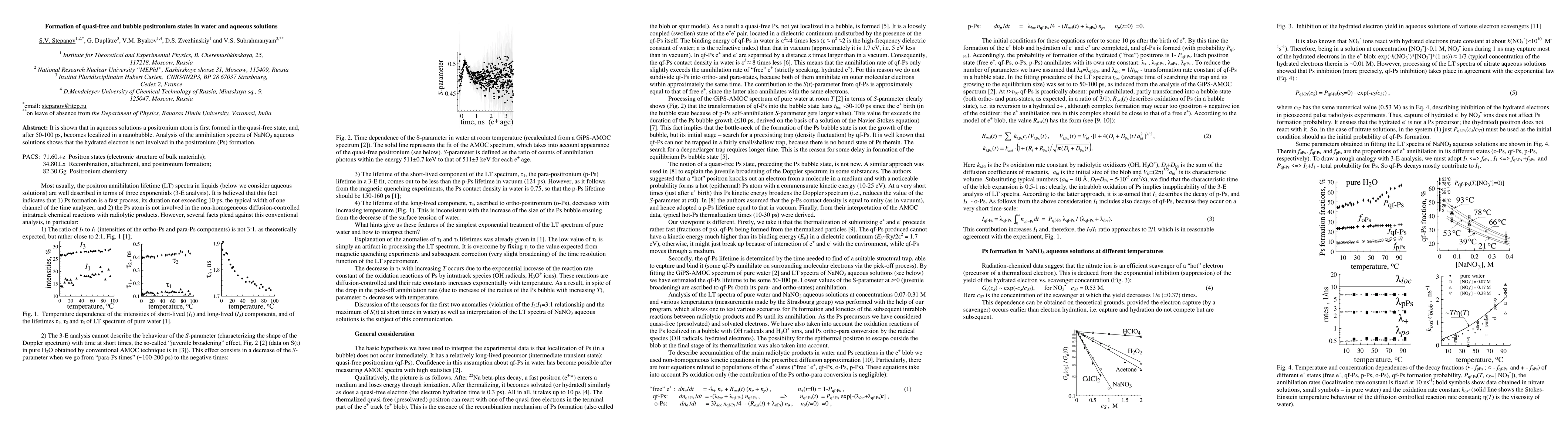 Thumbnail for Formation of quasi-free and bubble positronium states in water and
  aqueous solutions