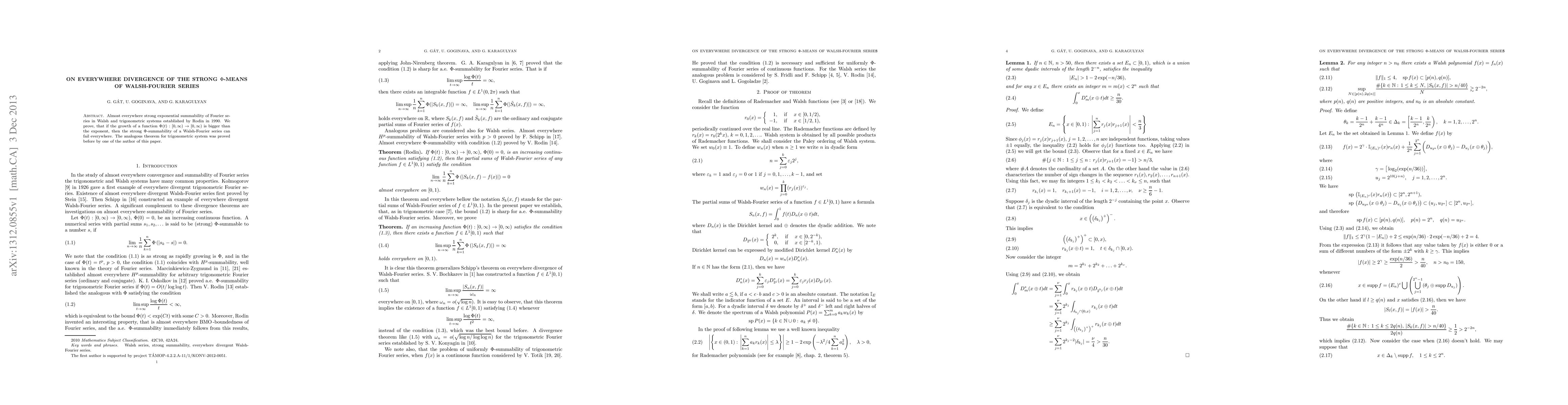 Thumbnail for On everywhere divergence of the strong $\Phi$-means of Walsh-Fourier
  series