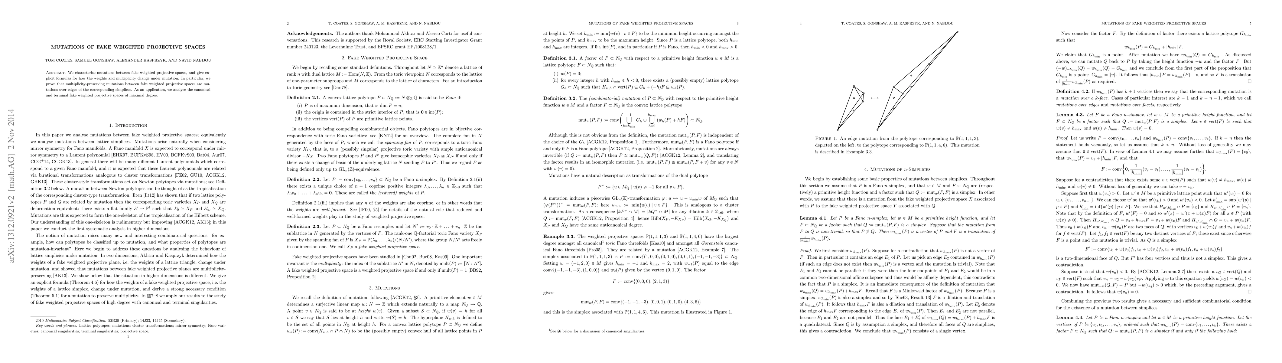 Thumbnail for Mutations of Fake Weighted Projective Spaces