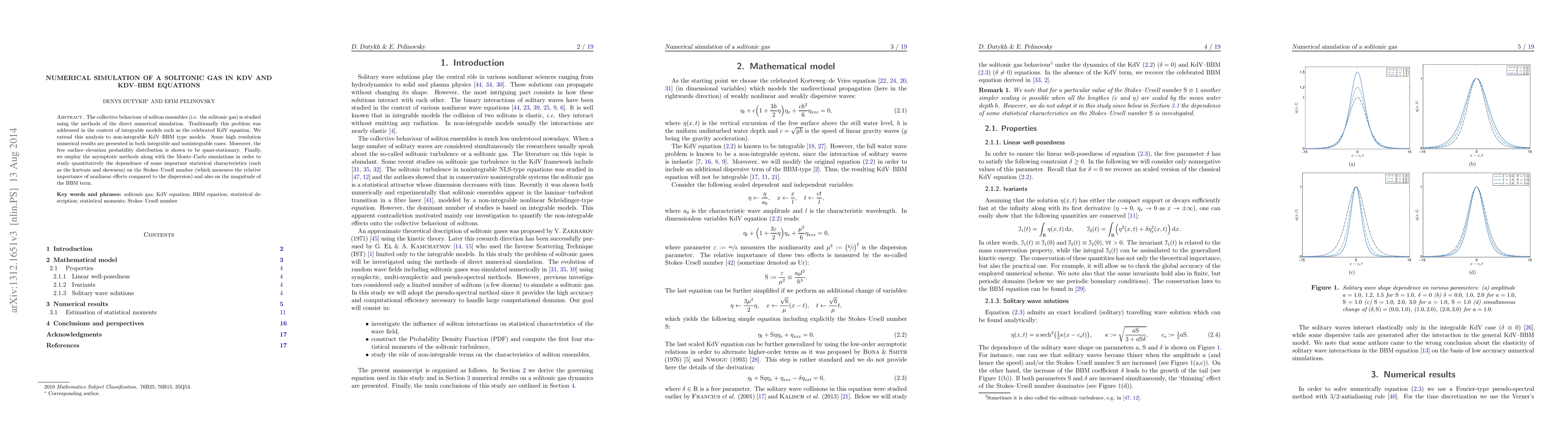 Thumbnail for Numerical simulation of a solitonic gas in KdV and KdV-BBM equations