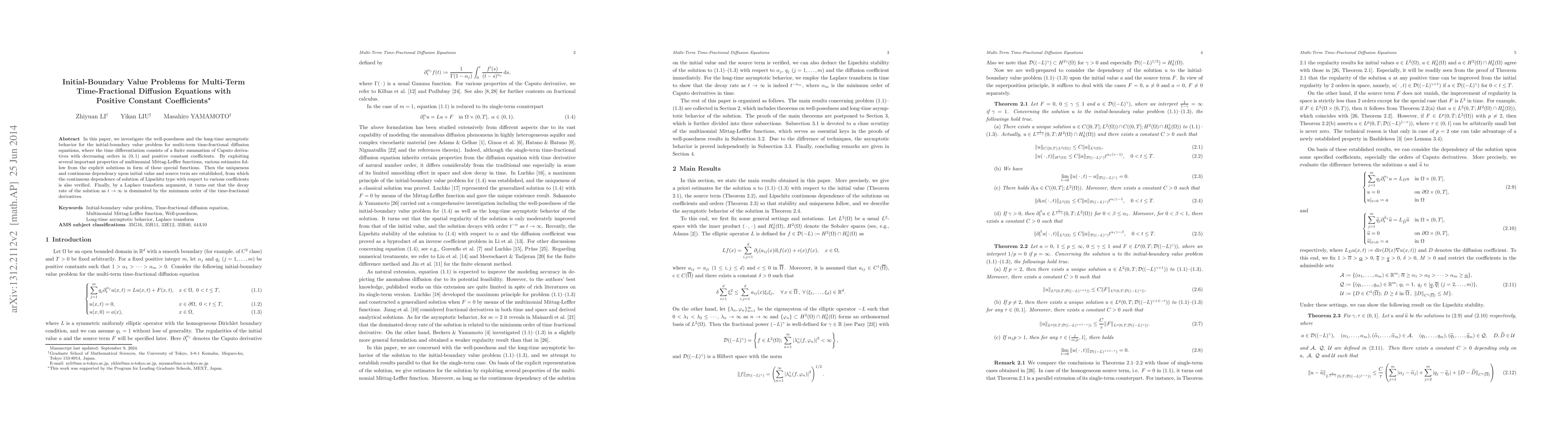 Thumbnail for Initial-boundary value problems for multi-term time-fractional diffusion
  equations with positive constant coefficients