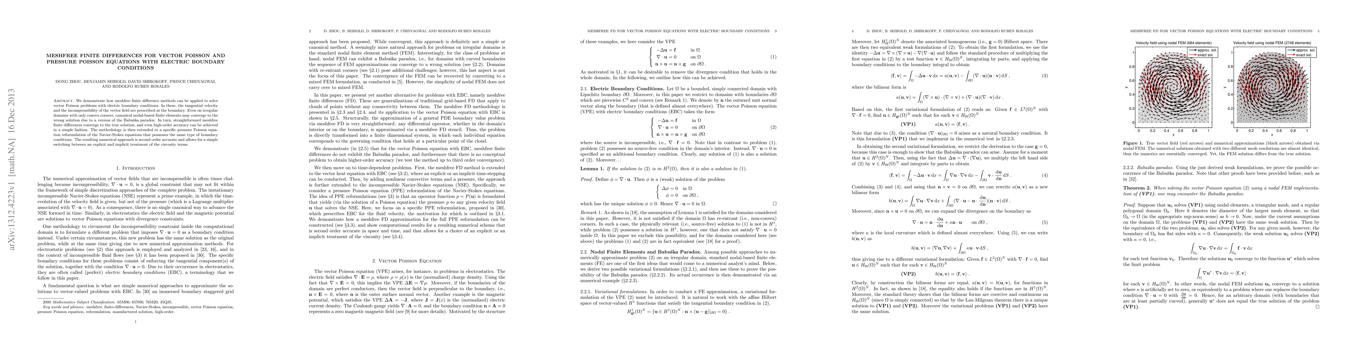 Thumbnail for Meshfree finite differences for vector Poisson and pressure Poisson
  equations with electric boundary conditions